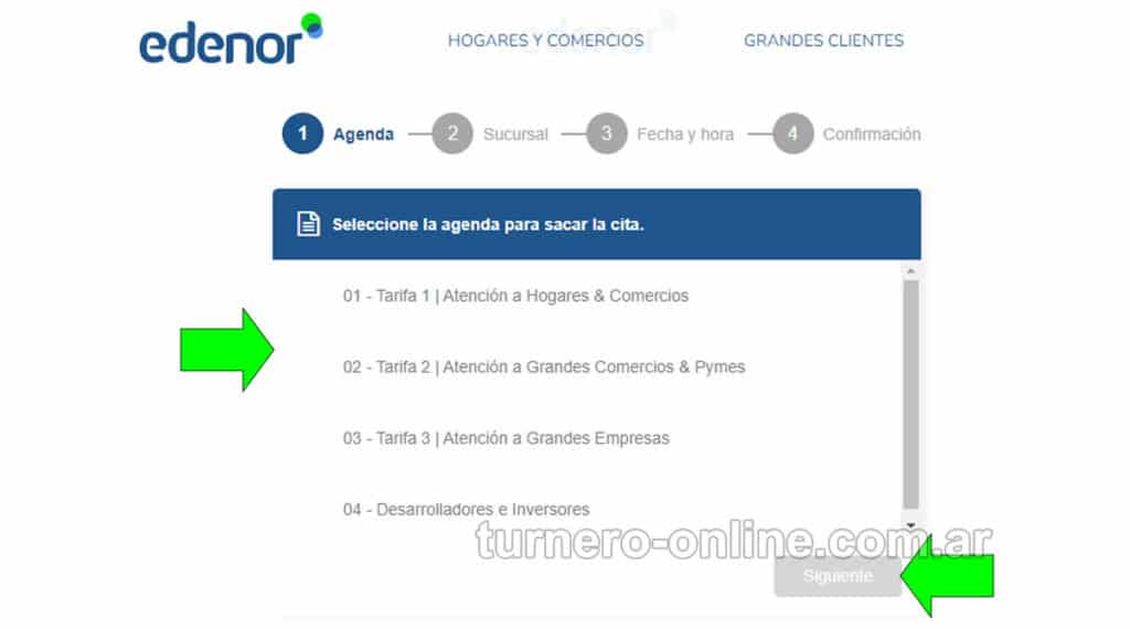sistema para sacar turnos presencial online edenor