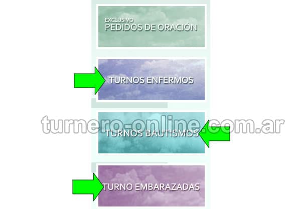 imagen del turnero web online para turnos en la parroquia natividad en rosario